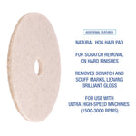 Natural Hog Hair Burnishing Floor Pads, 21" Diameter, Tan, 5/carton