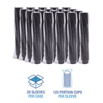 Souffle/Portion Cups, 4 oz, Plastic, Black, 2,500/Carton