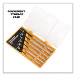 Precision Screwdriver Set, Six-Piece, Phillips/Slotted, Assorted Lengths, Polished Steel Handles