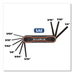 Hex Key Fold-Up Tool Set, Two-Piece, Metric/SAE, Black-Oxide/Blue (SAE), Black-Oxide/Red (Metric)