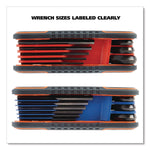 Hex Key Fold-Up Tool Set, Two-Piece, Metric/SAE, Black-Oxide/Blue (SAE), Black-Oxide/Red (Metric)