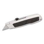 Retractable Utility Knife, 1.25" Blade, 3.5" Plastic Handle, Black/Gray
