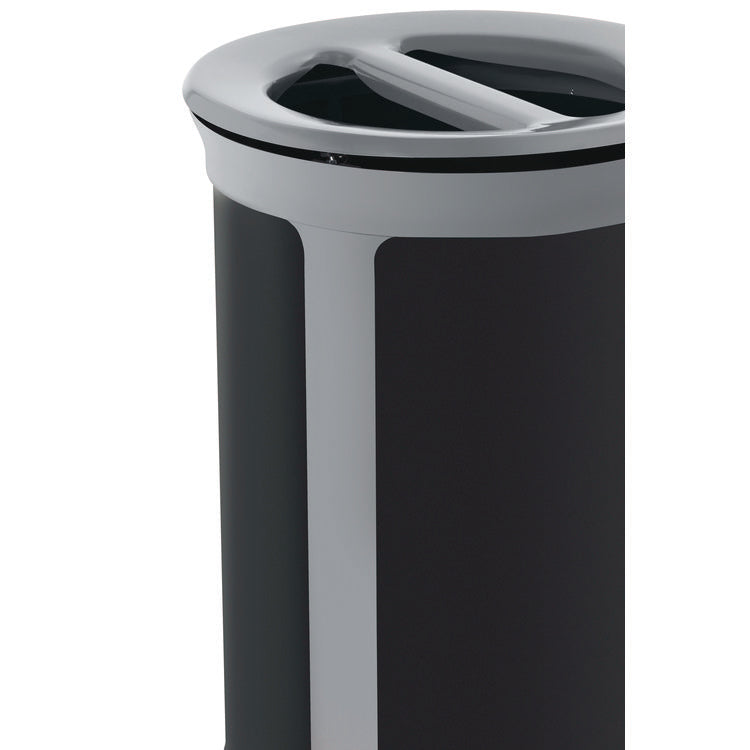 ENHANCE Series Waste Receptacle, Dual Top Hole, 23 gal, Metal, Pearl Gray/Umbra Gray