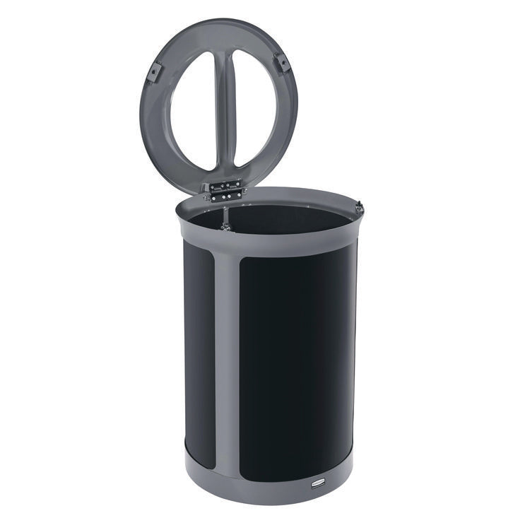 ENHANCE Series Waste Receptacle, Dual Top Hole, 23 gal, Metal, Pearl Gray/Umbra Gray
