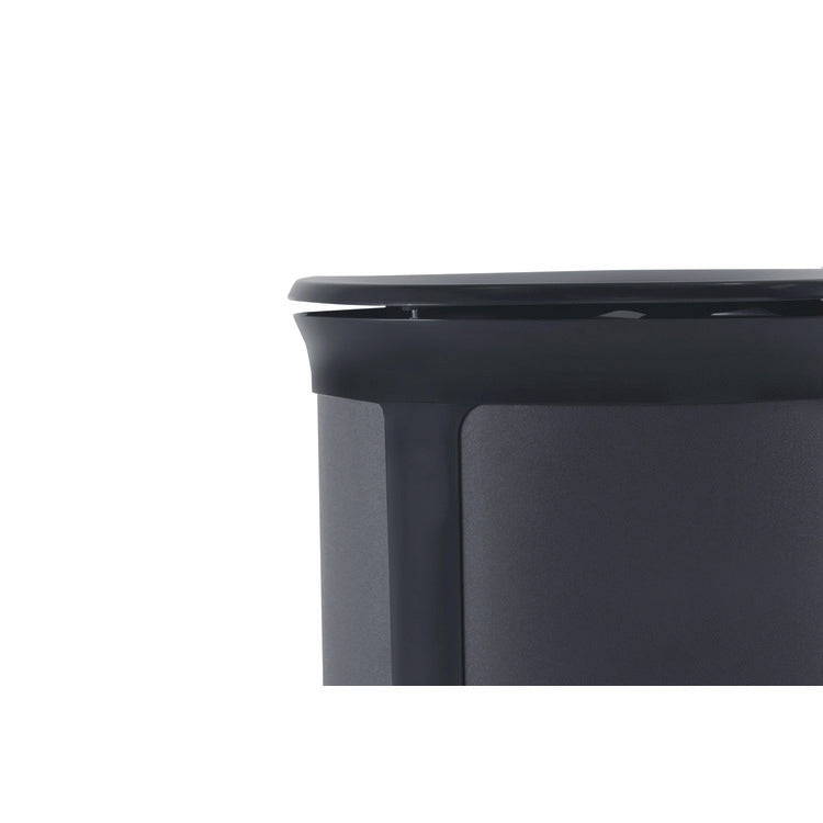 ENHANCE Series Waste Receptacle, Dual Top Hole, 23 gal, Metal, Jet Black Metallic