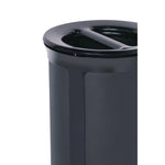 ENHANCE Series Waste Receptacle, Dual Top Hole, 23 gal, Metal, Jet Black Metallic