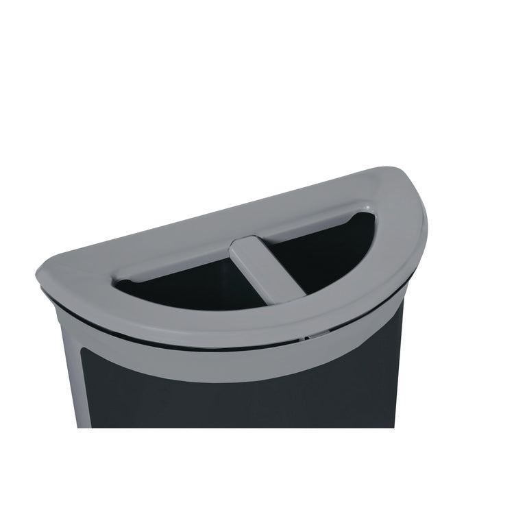 ENHANCE Series Waste Receptacle, Dual Top Hole, 11.5 gal, Metal, Pearl Gray/Umbra Gray