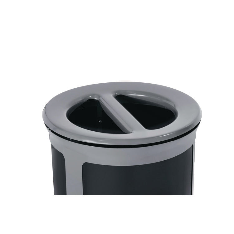 ENHANCE Series Waste Receptacle, Dual Top Hole, 33 gal, Metal, Pearl Gray/Umbra Gray