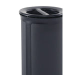 ENHANCE Series Waste Receptacle, Dual Top Hole, 33 gal, Metal, Jet Black Metallic