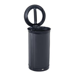 ENHANCE Series Waste Receptacle, Dual Top Hole, 33 gal, Metal, Jet Black Metallic