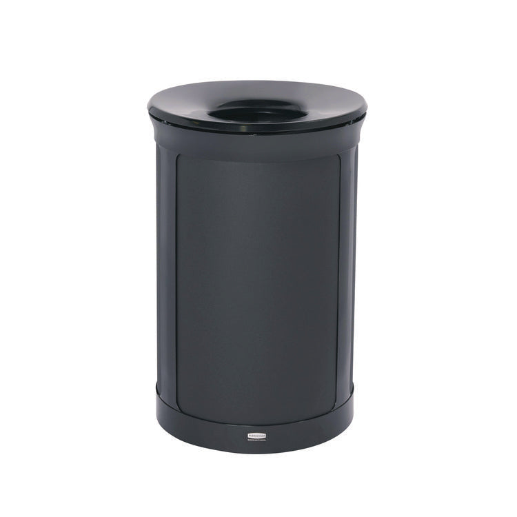 ENHANCE Series Waste Receptacle, 23 gal, Metal, Jet Black Metallic