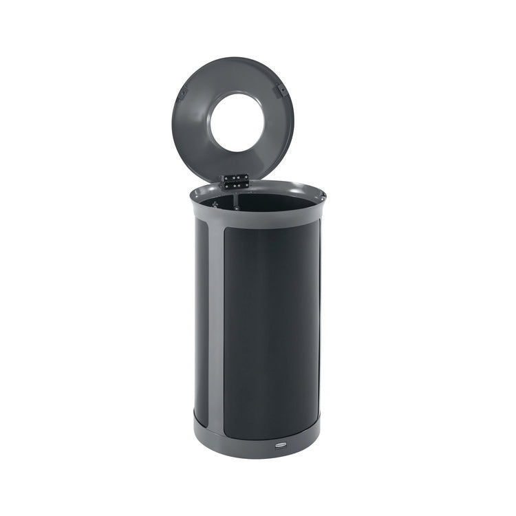 ENHANCE Series Waste Receptacle, 33 gal, Metal, Pearl Gray/Umbra Gray
