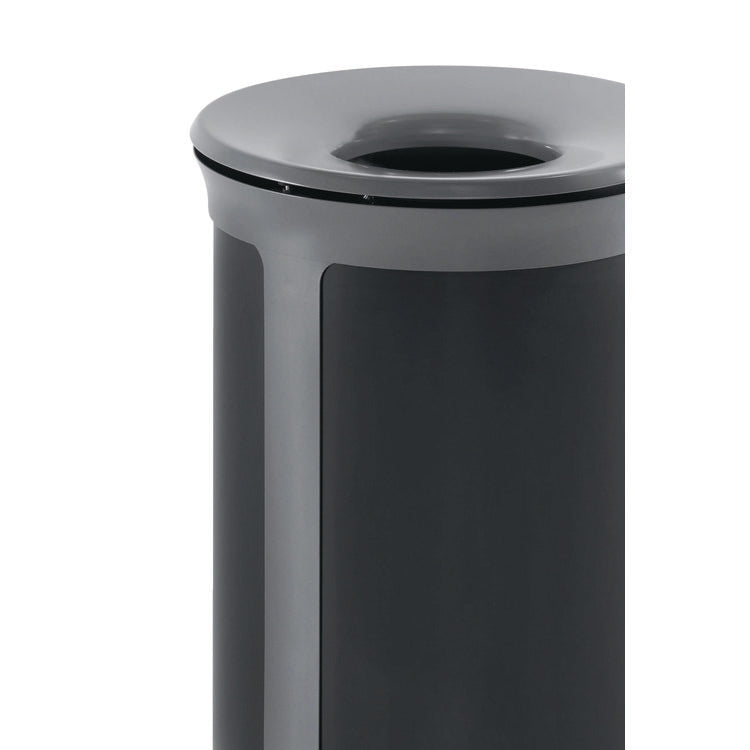 ENHANCE Series Waste Receptacle, 33 gal, Metal, Pearl Gray/Umbra Gray