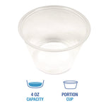 Souffle/Portion Cups, 4 oz, Plastic, Translucent, 2,500/Carton