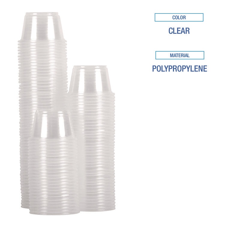 Souffle/Portion Cups, 3.25 oz, Plastic, Translucent, 2,500/Carton