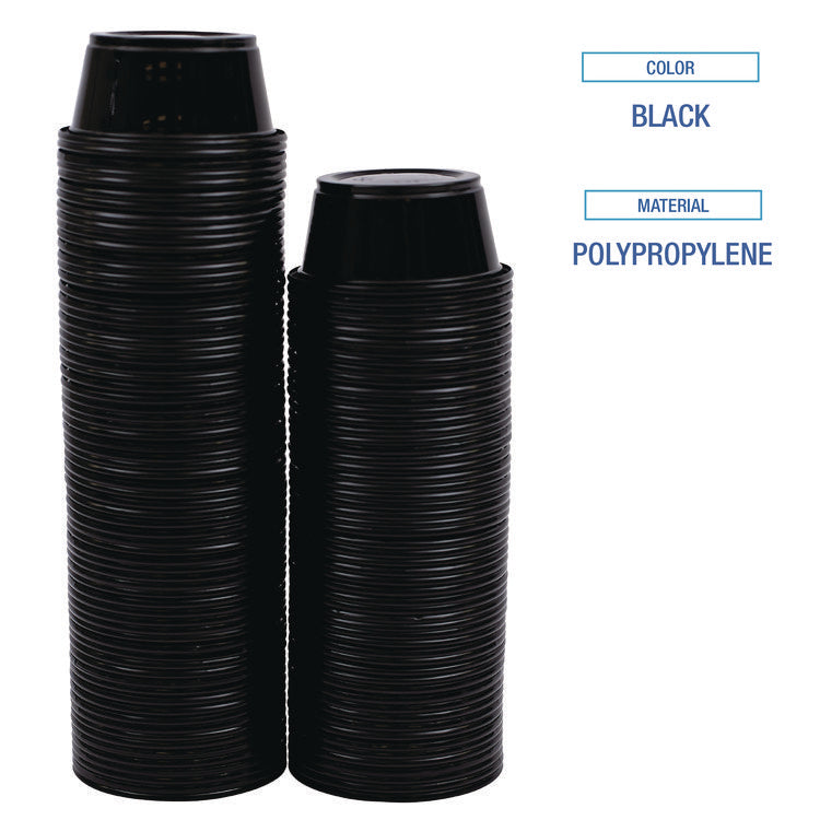 Souffle/Portion Cups, 3.25 oz, Plastic, Black, 2,500/Carton