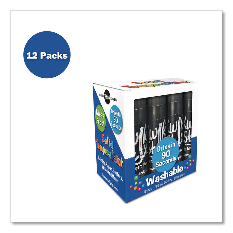 Kwik Stix Single Color Pack, 0.7" x 3.5", Black, 12/Pack, 12 Packs/Carton