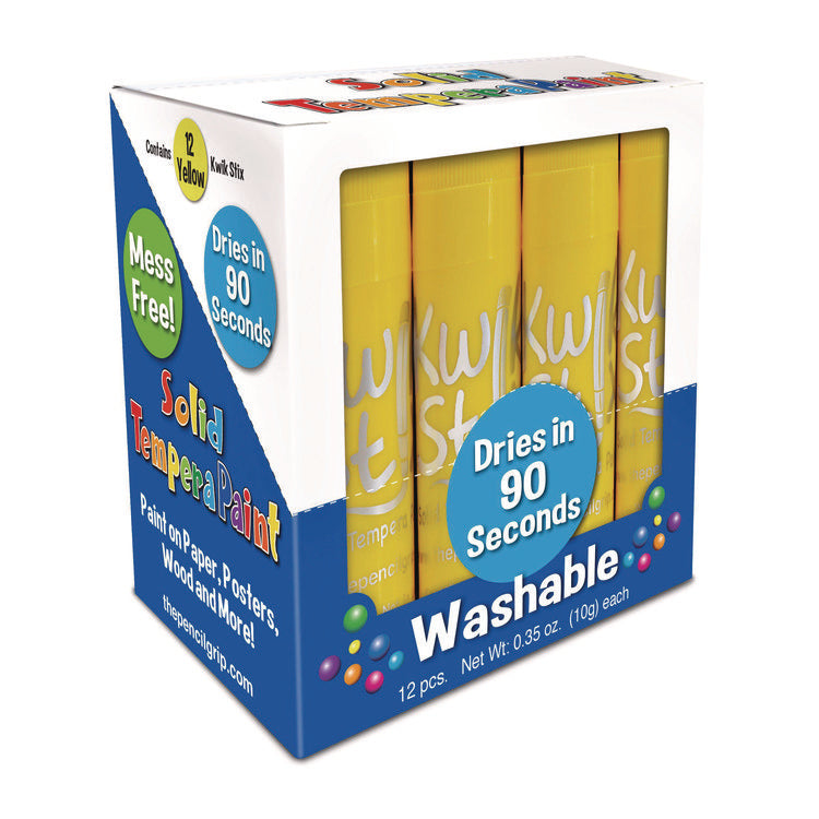 Kwik Stix Single Color Pack, 0.7" x 3.5", Yellow, 12/Pack, 12 Packs/Carton