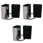 10.5 Gallon Recycle, Trash and Compost Combo Station, Brushed Stainless Steel