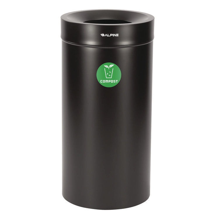 27 Gallon Black Stainless Steel Compost Can