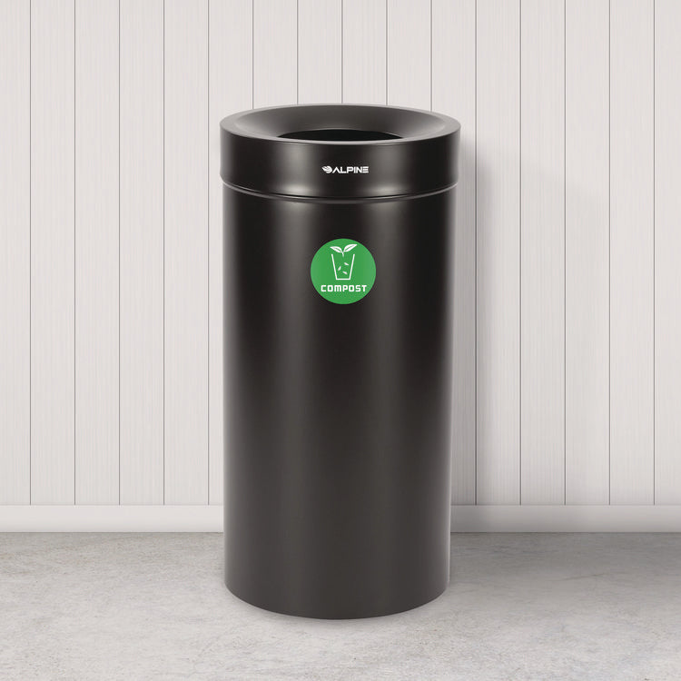27 Gallon Black Stainless Steel Compost Can