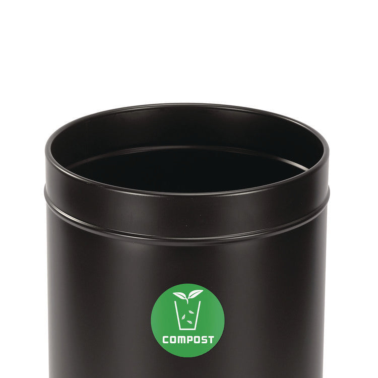 27 Gallon Black Stainless Steel Compost Can