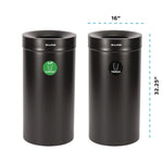 27 Gallon Black Stainless Steel Compost Bin and Trash Can