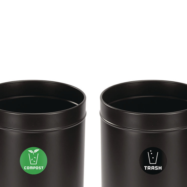 27 Gallon Black Stainless Steel Compost Bin and Trash Can