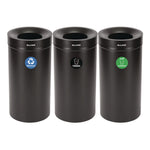 27 Gallon Black Stainless Steel Compost Bin, Recycling Can and Trash Receptacle