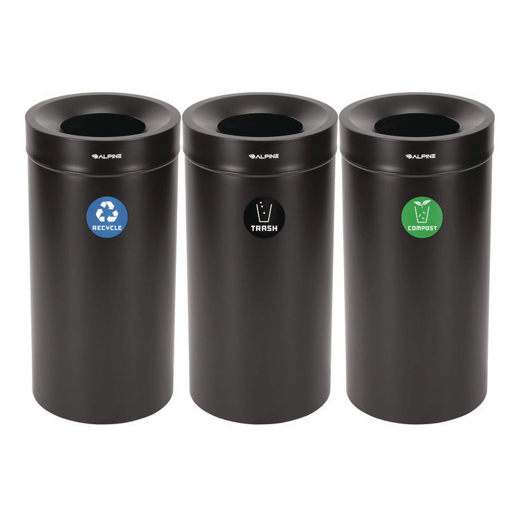 27 Gallon Black Stainless Steel Compost Bin, Recycling Can and Trash Receptacle