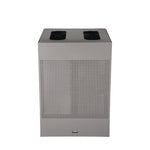 Designer Line Silhouettes Waste Receptacle, 34 gal, Steel, Silver Metallic