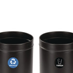 27 Gallon Black Stainless Steel Recycling Can and Trash Receptacle