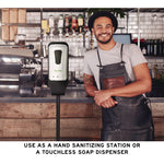 Automatic Foam Hand Sanitizer/Soap Dispenser with Floor Stand, 40 oz, 4.48 x 6 x 45, White