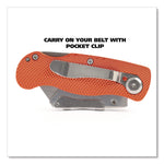 Quick Change Lock Back Utility Knife, 3.5" Aluminum Handle, Orange