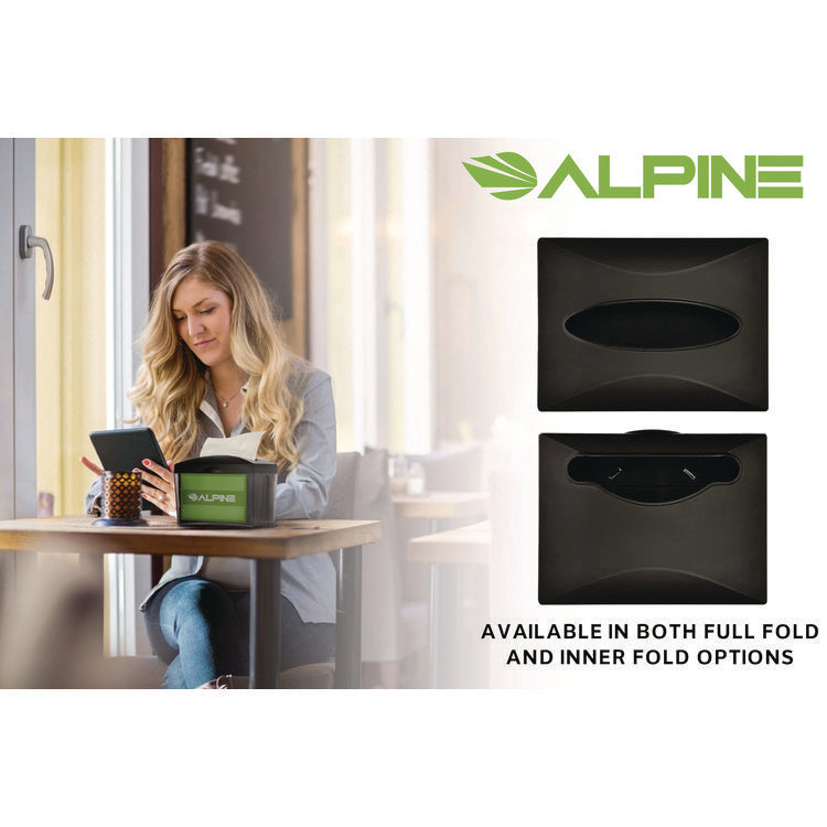 Interfold Table Top Dispenser Napkin Holder, 5.9 x 8 x 6.5, Black