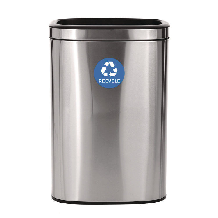 10.5 Gallon Slim Recycling Can, Brushed Stainless Steel