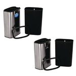 10.5 Gallon Recycle and Trash Station, Brushed Stainless Steel