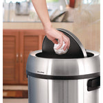 17 Gallon Stainless Steel Commercial Trash Can with Swing Lid