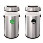 17 Gallon Stainless Steel Open Top Compost and Trash Station