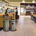 17 Gallon Stainless Steel Open Top Compost and Trash Station