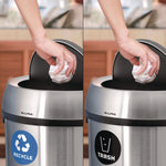 17 Gallon Stainless Steel Open Top Recycling Bin and Trash Receptacle