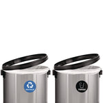 17 Gallon Stainless Steel Open Top Recycling Bin and Trash Receptacle