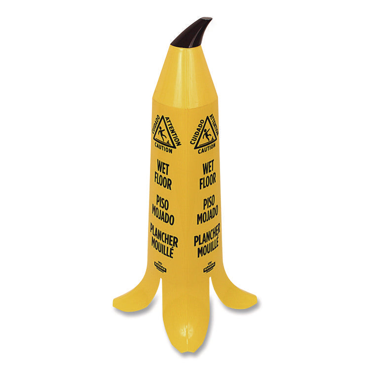 Banana Wet Floor Cones, 14.25 X 14.25 X 36.75, Yellow/brown/black