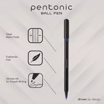 PENTONIC Ballpoint Pen, Stick, Fine 0.7 mm, Assorted Ink Colors, Black Barrel, 25/Pack
