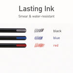 PENTONIC Ballpoint Pen, Stick, Fine 0.7 mm, Assorted Ink Colors, Black Barrel, 25/Pack