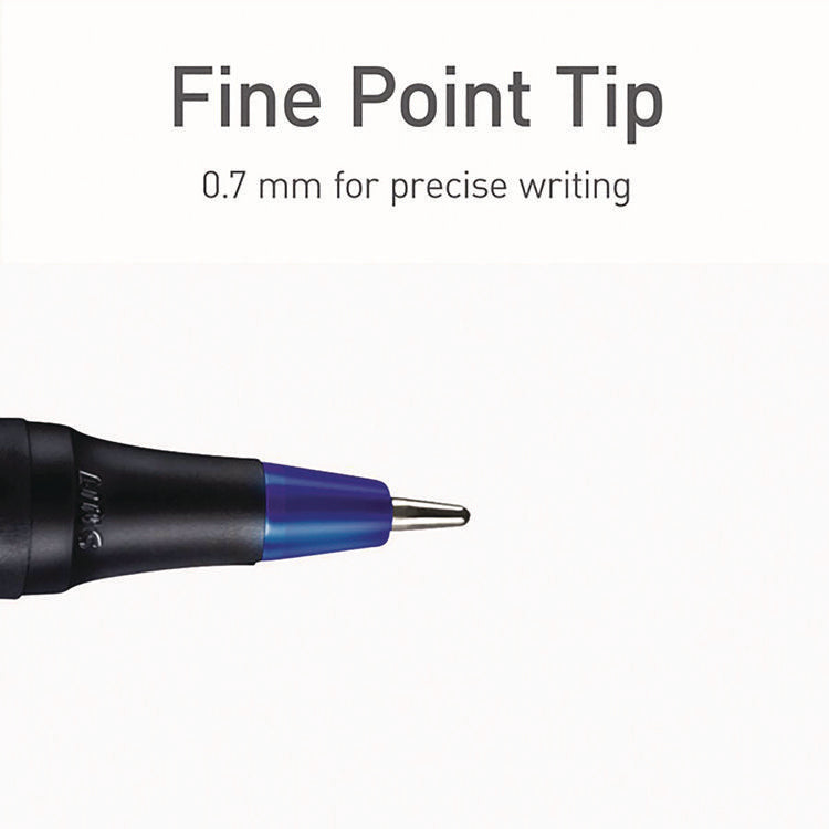 PENTONIC Ballpoint Pen, Stick, Fine 0.7 mm, Assorted Ink Colors, Black Barrel, 25/Pack