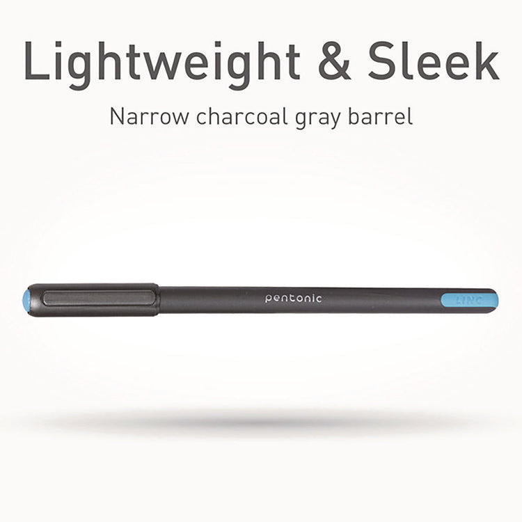 PENTONIC Ballpoint Pen, Stick, Medium 1 mm, Assorted Ink Colors, Charcoal Gray Barrel, 25/Pack