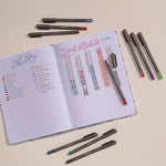 PENTONIC Ballpoint Pen, Stick, Medium 1 mm, Assorted Ink Colors, Charcoal Gray Barrel, 25/Pack