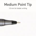 PENTONIC Ballpoint Pen, Stick, Medium 1 mm, Black Ink, Charcoal Gray Barrel, 25/Pack