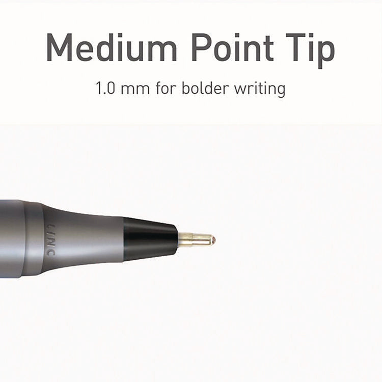 PENTONIC Ballpoint Pen, Stick, Medium 1 mm, Black Ink, Charcoal Gray Barrel, 25/Pack